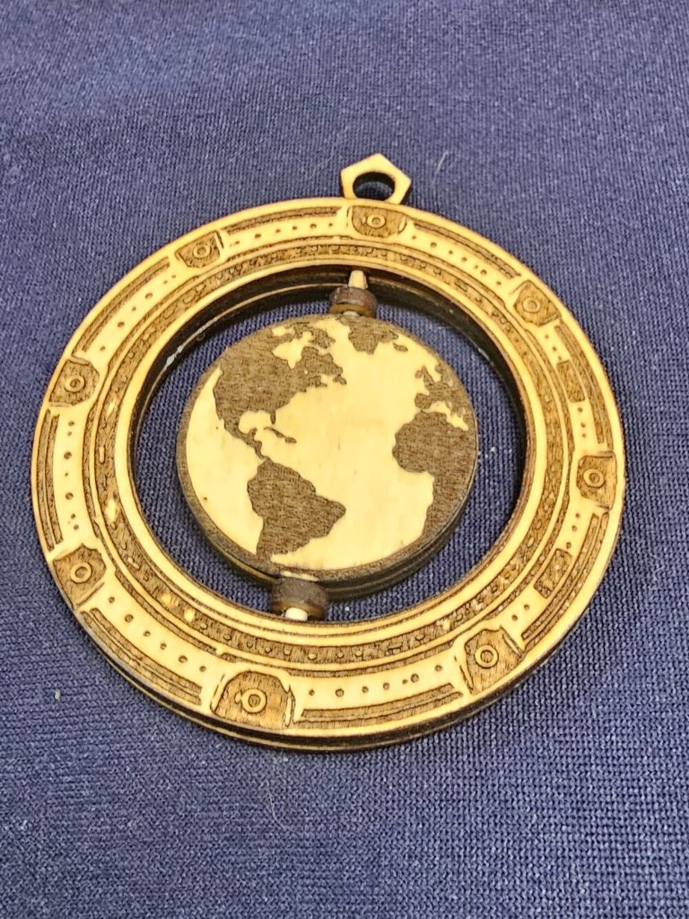 Handcrafted Rotating Earth & Moon Wooden Pendant | Space Inspired Pendant